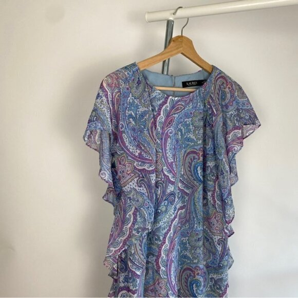 Lauren Ralph Lauren Black Label Paisley Ruffle mini dress - Picture 3 of 7
